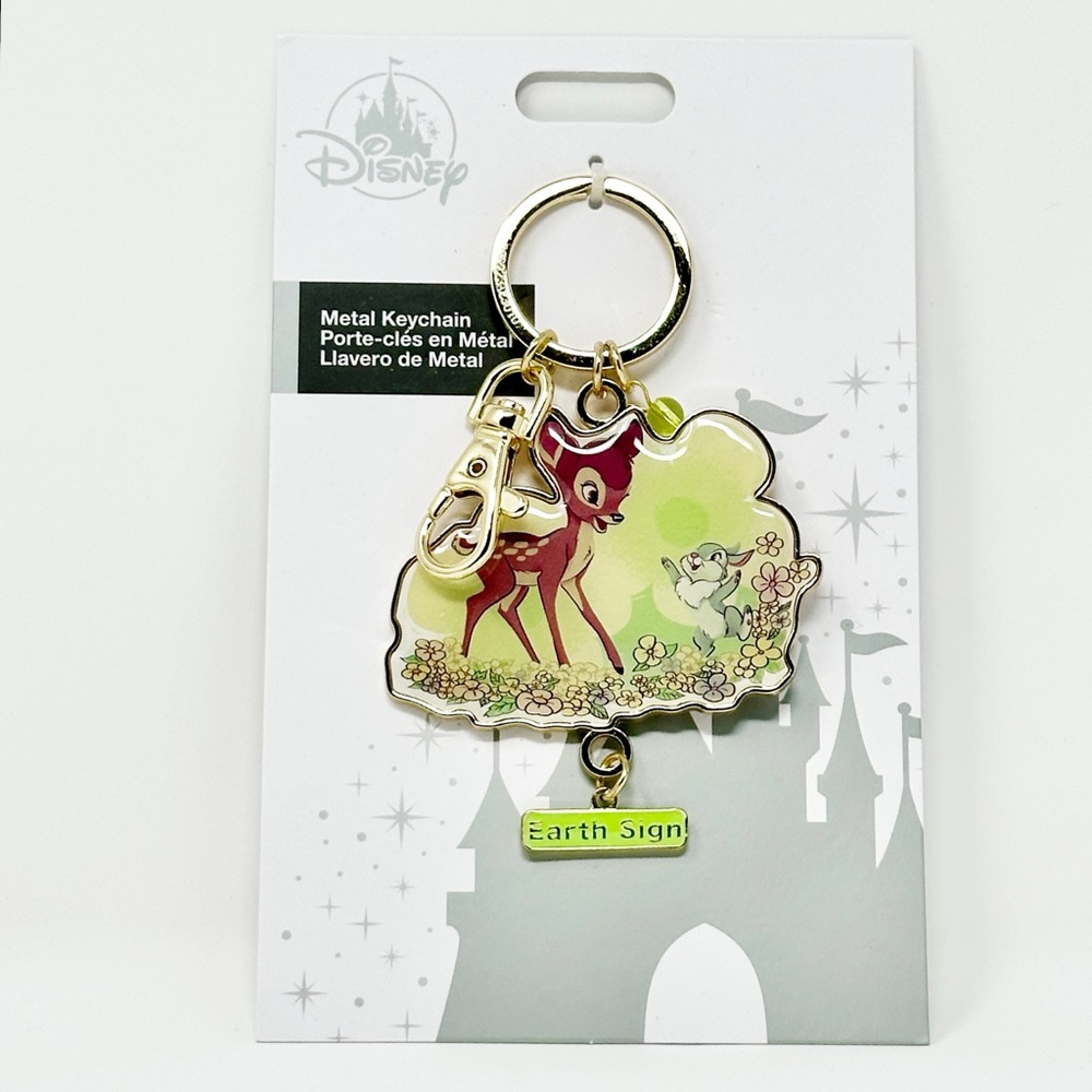 BNWT Disney Parks Earth Sign Bambi Scene Keychain Bag Charm